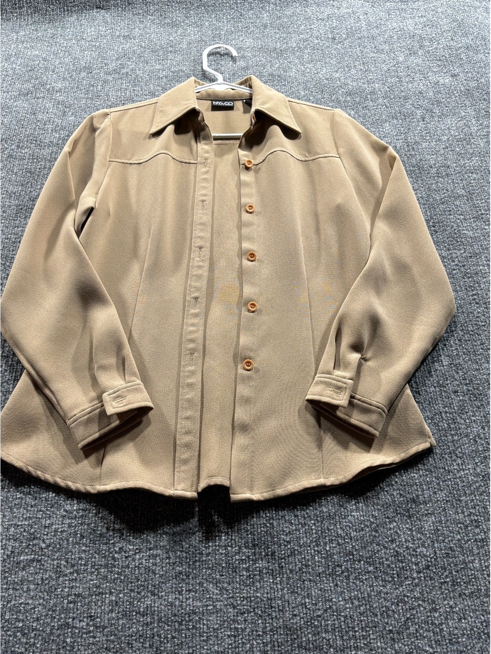 NY & Co Women's Beige Button-Up Blouse Size XS